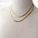 8854JN -  Thin Herringbone Chain Necklace