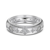 Textured Silver Band with Stones