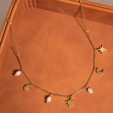 Pearl Moon & Star Choker