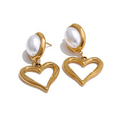 Heart Pearl Dangles