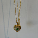 Green heart necklace
