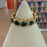 Emerald ring band - Heart Stone