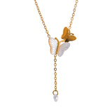 Butterfly Pearl Lariat