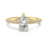 Pear Solitaire Ring - Gold