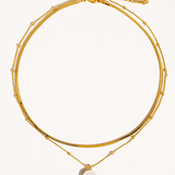 Layered Pearl Chain Necklace