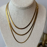 8854JN -  Thin Herringbone Chain Necklace