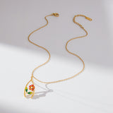 Lucky Flower Wishbone Necklace