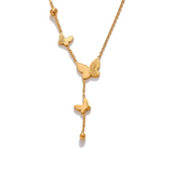 Butterfly Lariat Triple Necklace