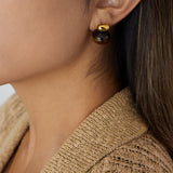 Chunky Oval Tiger Stone Earrings