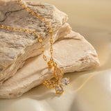 Butterfly Pendant Stone Necklace