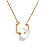 White Poppy Toggle Necklace