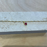 Ruby heart bracelet