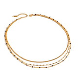 Black Beaded Layered Necklace
