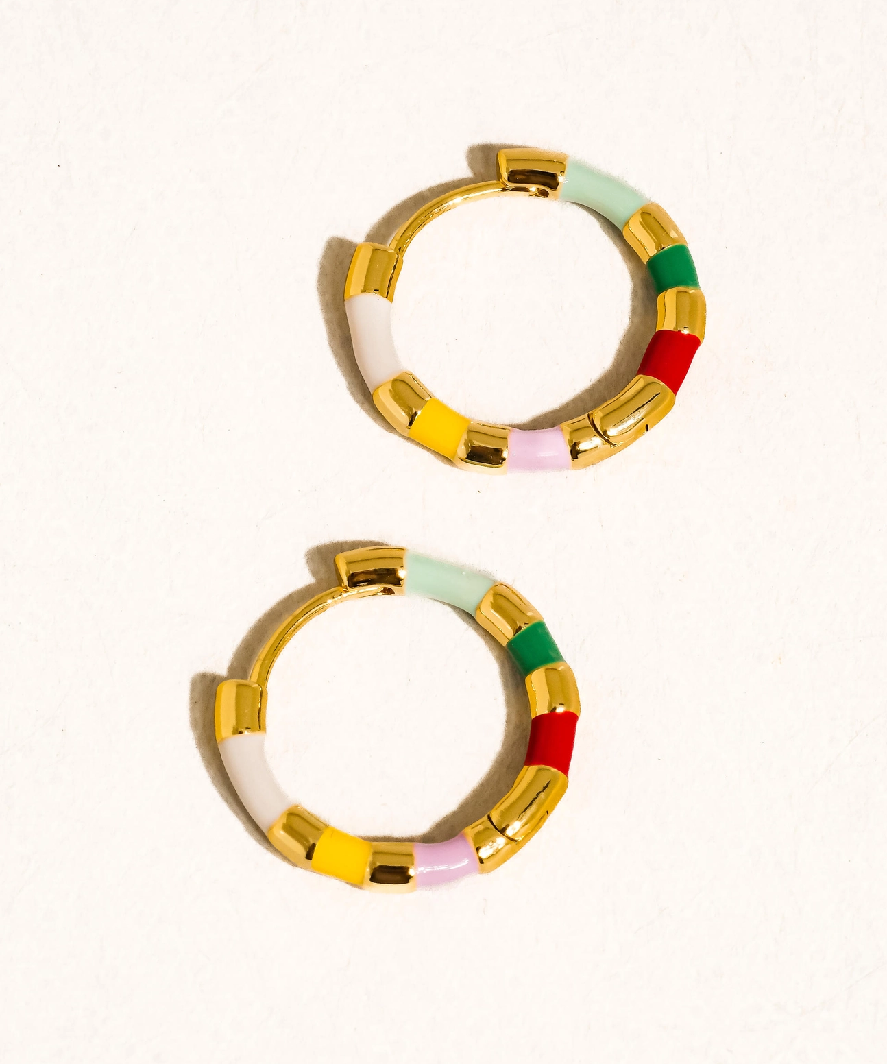 Vintage Enamel Hoop Earrings