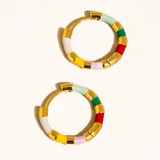 Vintage Enamel Hoop Earrings