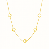 Seven Open Clover Station Necklace