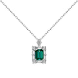 Emerald Cut Pendant (Silver)