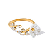 Leaf Shape Flower Ring