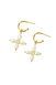 Chaleur Pearl Cross C Hoop Earrings