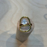 White stone twist adjustable ring