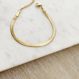 8854JB -  Thin Herringbone Chain Gold Filled Bracelet