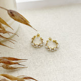 8393JE - Hillary Pearl Hoop Earrings