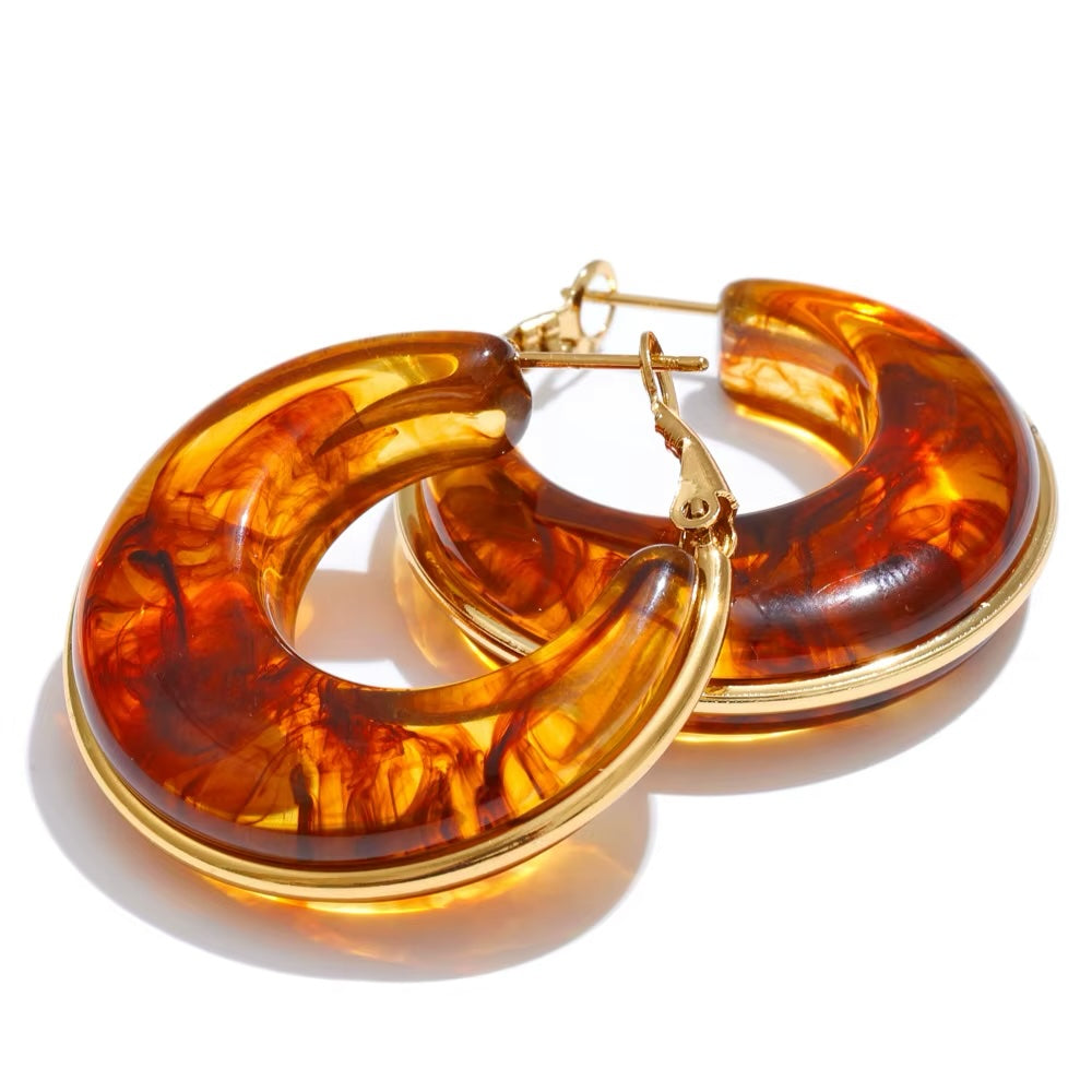Colored Gem Hoops