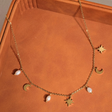 Pearl Moon & Star Choker