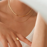 Layered Flat Snake Chain Necklace