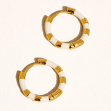 Vintage Enamel Hoop Earrings