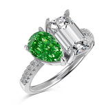 Emerald Cut Silver Ring