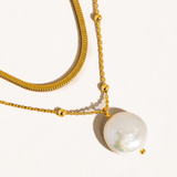 Layered Pearl Chain Necklace