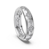 Textured Silver Band with Stones