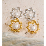 Hallow Twisted Pearl Earrings