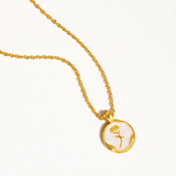 Rose Pearl Coin Pendant Necklace