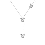Butterfly Trio Necklace (Silver)