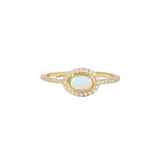 Radiant Halo Opal Ring