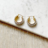 8394JE - Harlow Pearl Hoop Earrings
