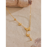 Butterfly Lariat Triple Necklace