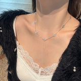 Seven Open Clover Station Necklace