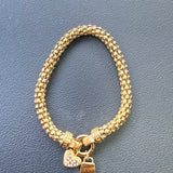 8122JB - Bree Heart and Locket Gold Filled Bracelet