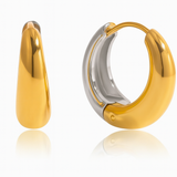 Two Tone Chubby Earrings