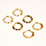 Vintage Enamel Hoop Earrings