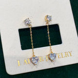 Heart drop earring