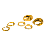 Rayon Glam Hoop Earring Set