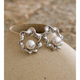 Hallow Twisted Pearl Earrings