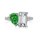 Emerald Cut Silver Ring