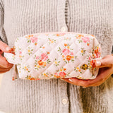 Essentials Quilted Cosmetic Pouch-Endless Daydream Cream