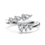 Silver Twist Clear Stone Ring