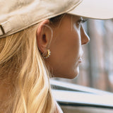 White Pearl Huggie Hoops